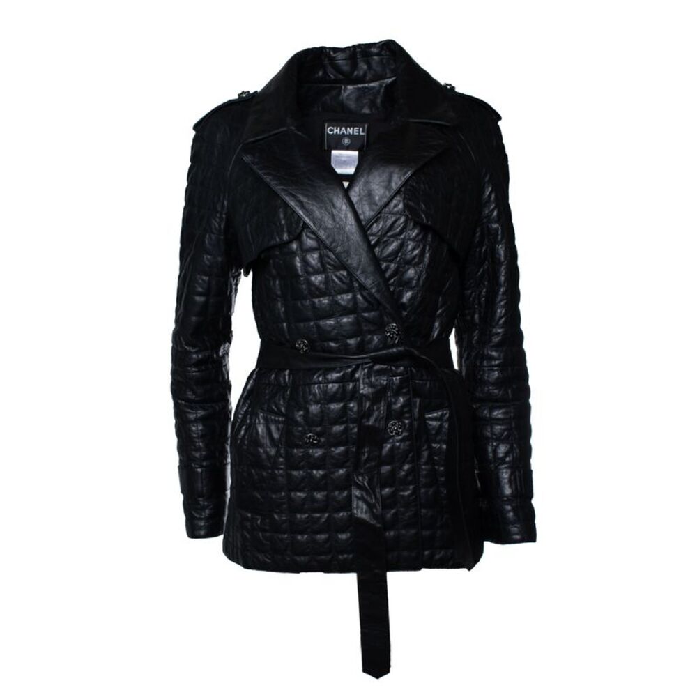 Chanel, black quilted leather jacket 2006